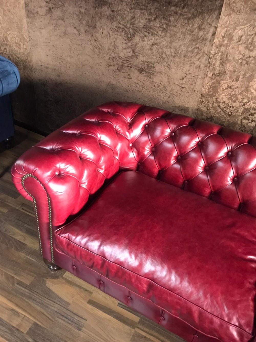 3A MOBİLYA PREMİUM RED HAKİKİ DERİ CHESTERFİELD 