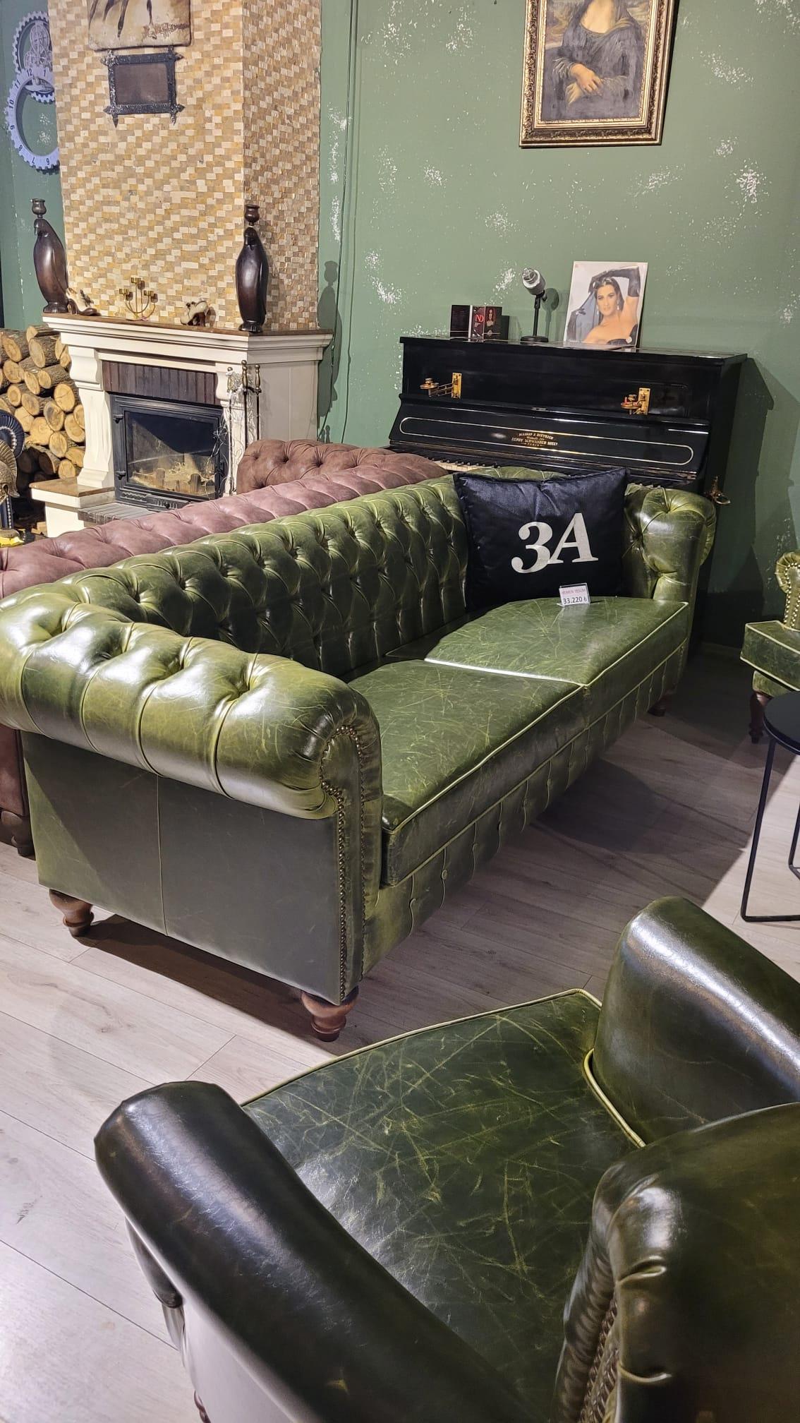 3A MOBİLYA PULLAP STİNGER CHESTERFİELD TAKIMI 3+1+1  