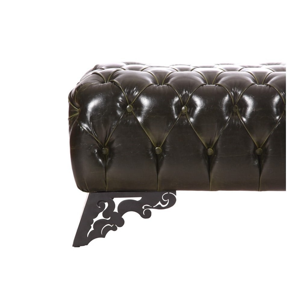 3A Mobilya Pullup Green Full Kapitone Puf