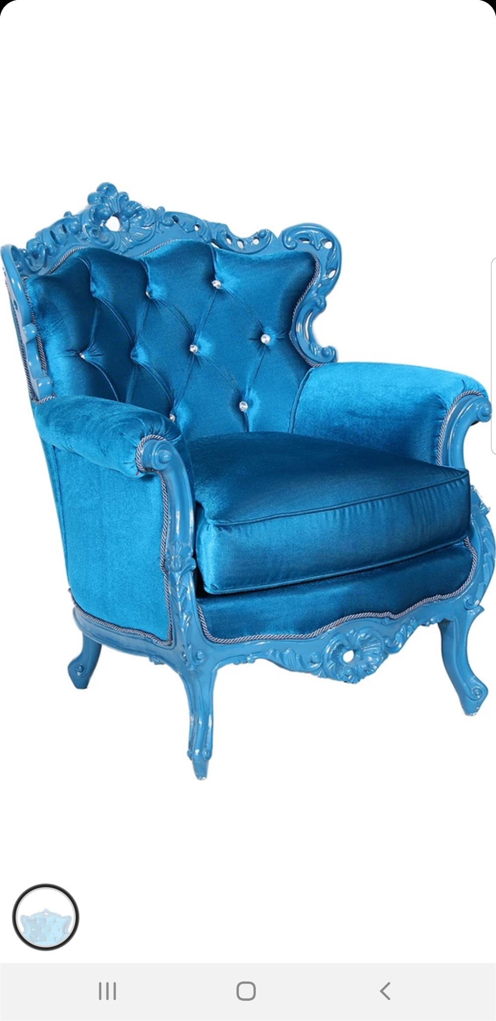 3A Mobilya silk tourquise oymalı berjer 