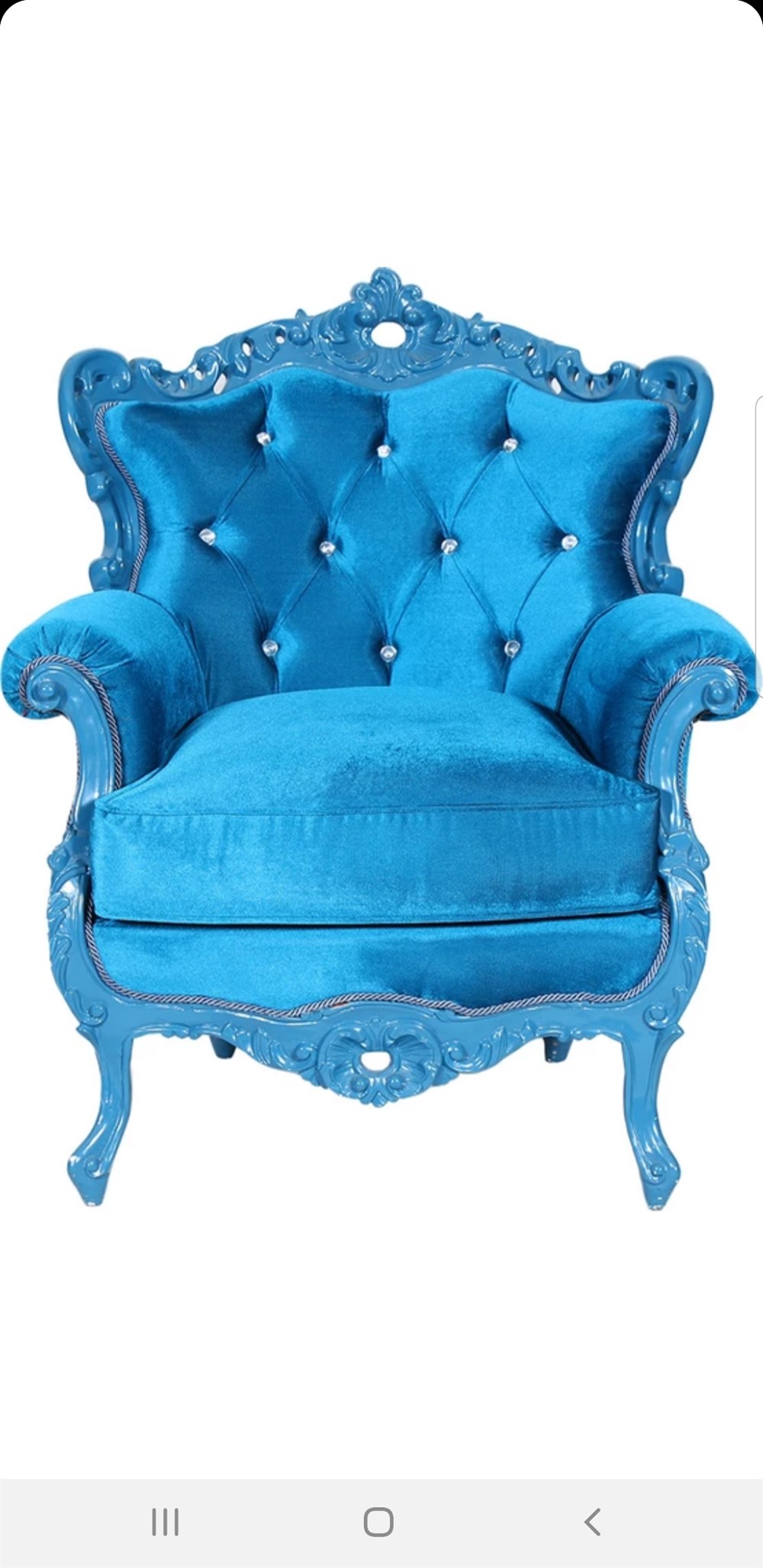 3A Mobilya silk tourquise oymalı berjer 