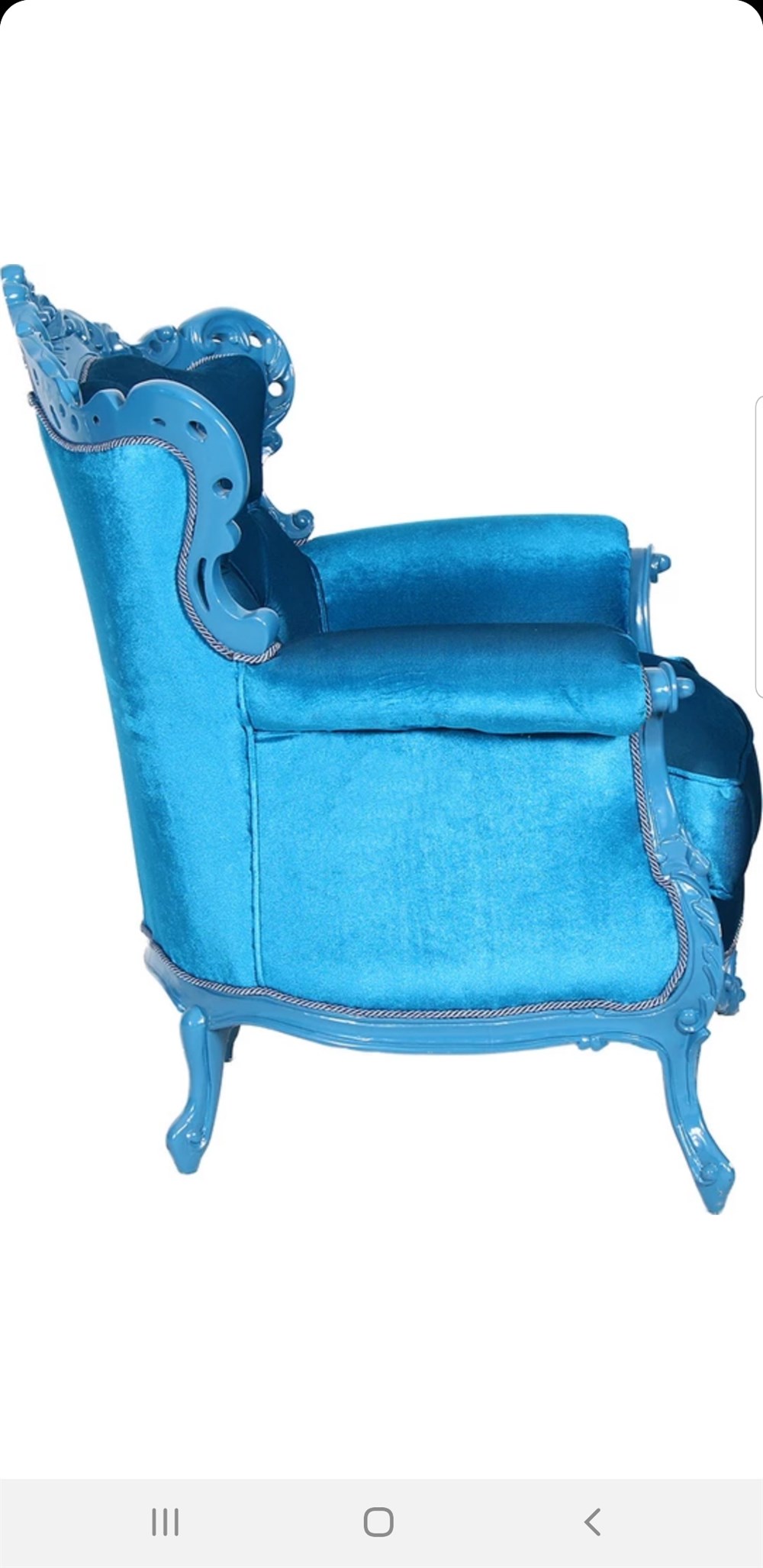 3A Mobilya silk tourquise oymalı berjer 