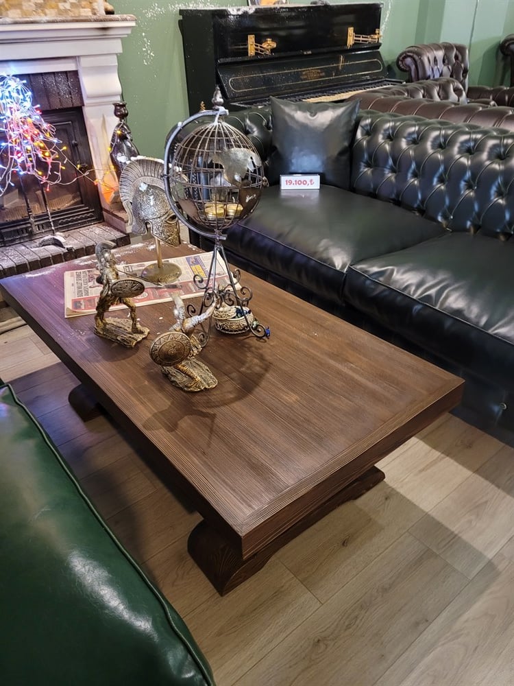 3A MOBİLYA VİCTORİAN DOĞAL  KAYIN AĞACI SEHPA CEVİZ CİLA 