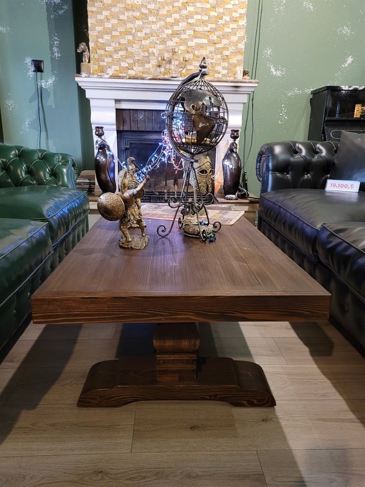 3A MOBİLYA VİCTORİAN DOĞAL  KAYIN AĞACI SEHPA CEVİZ CİLA 