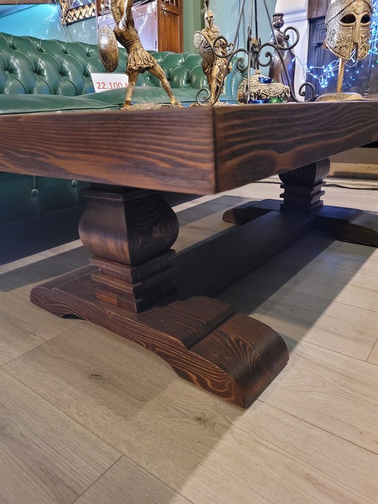 3A MOBİLYA VİCTORİAN DOĞAL  KAYIN AĞACI SEHPA CEVİZ CİLA 