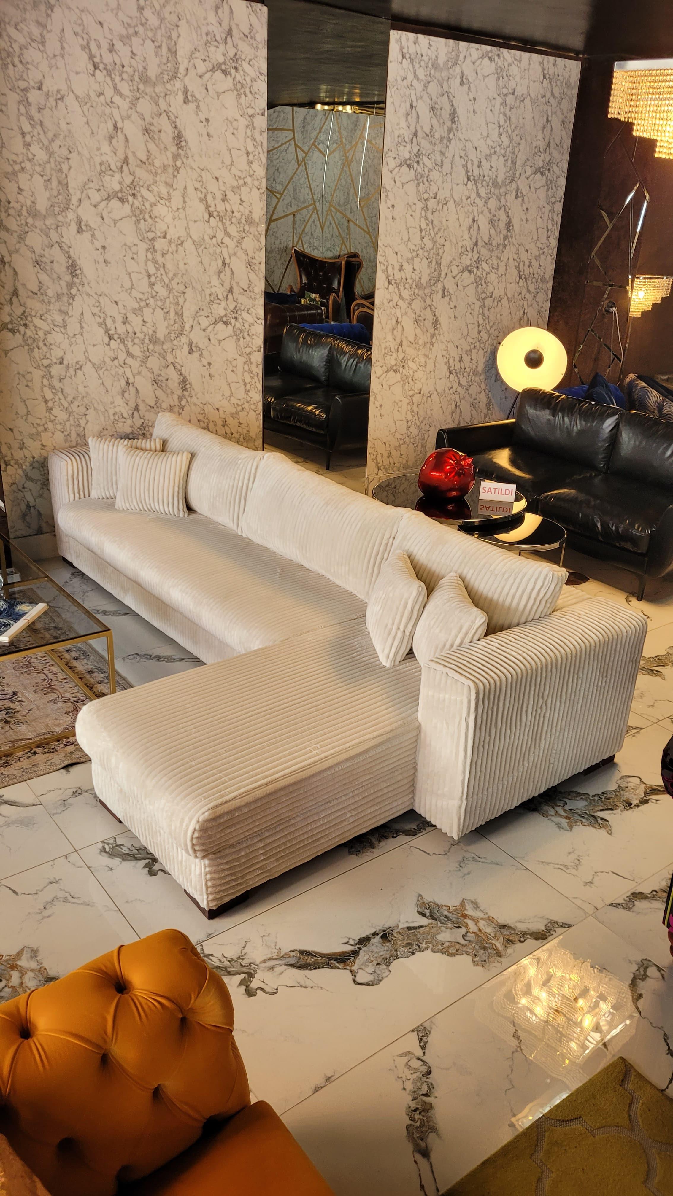 3A MOBİLYA WHİTE WORD L KANEPE 