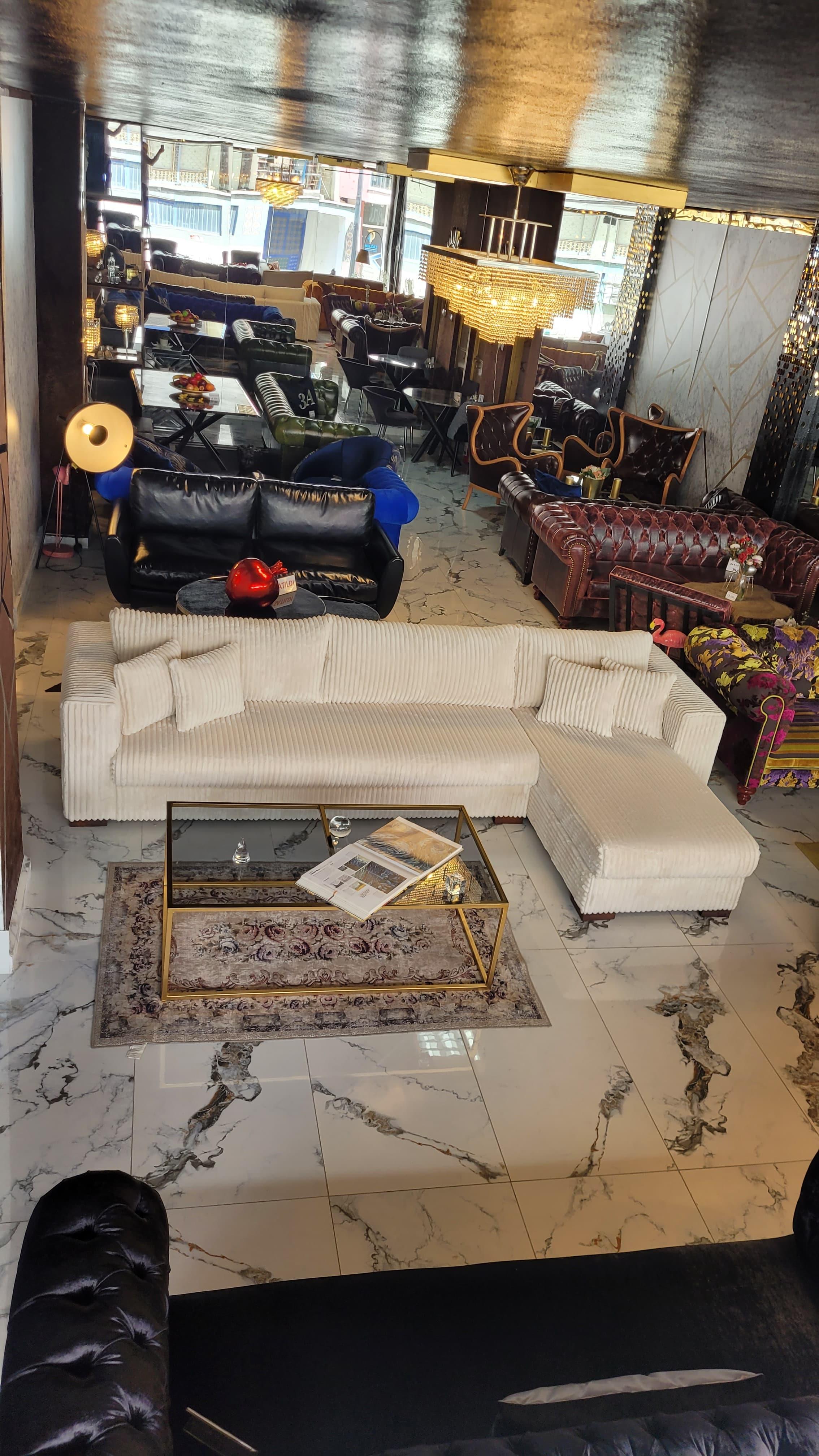 3A MOBİLYA WHİTE WORD L KANEPE 