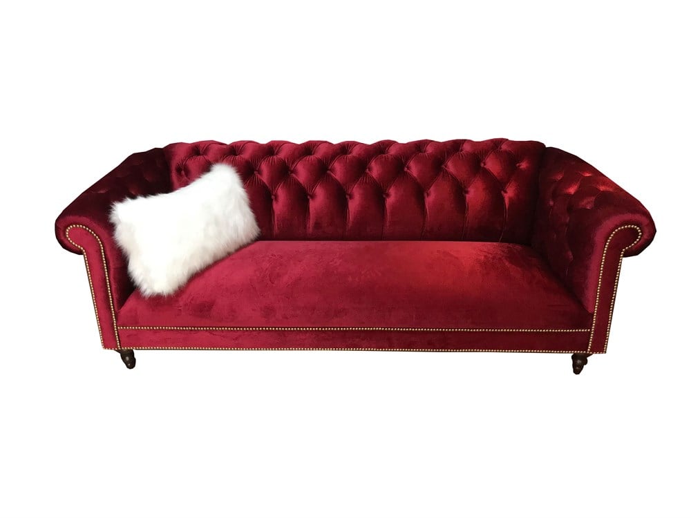 3A Mobilya Yakut Kırmızı Chesterfield