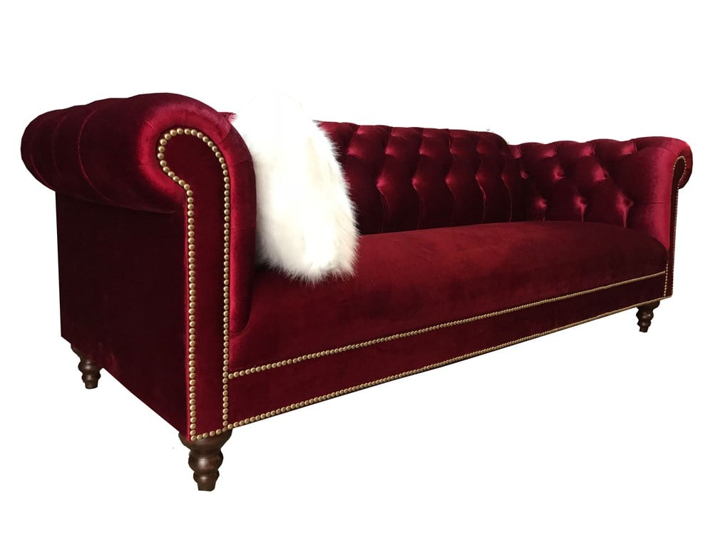 3A Mobilya Yakut Kırmızı Chesterfield