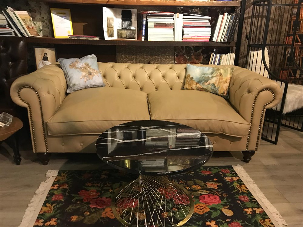 3A MOOBİLYA HAKİKİ DERİ DREAM CHESTERFİELD