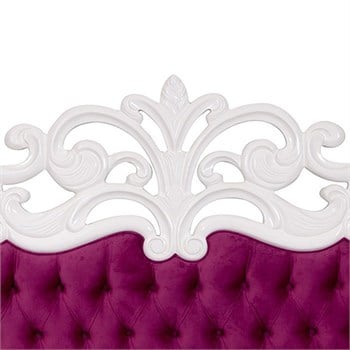 3A Mobilya Kuğu Oymalı Yatak Başı - Mor