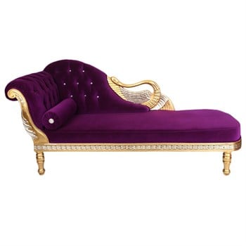 3A Mobilya Altın Varaklı Josephine Daybed Kanepe-Mor