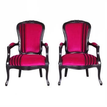 3A Mobilya Epengle Asimeterik Çizgili 2'Li Berjer