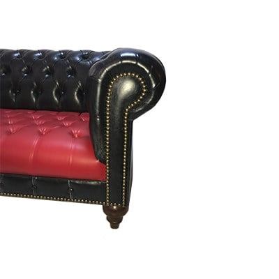 3A Mobilya Red and Black Chesterfield