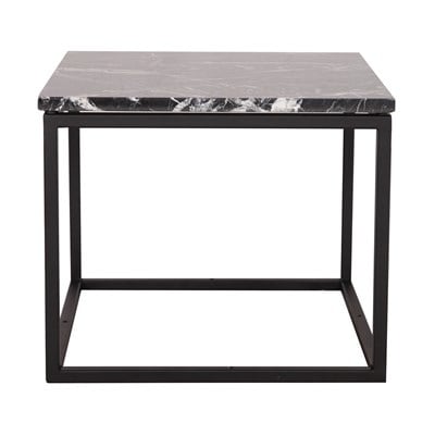 3A Mobilya Siyah Mermer Kare Sehpa - Siyah Beyaz