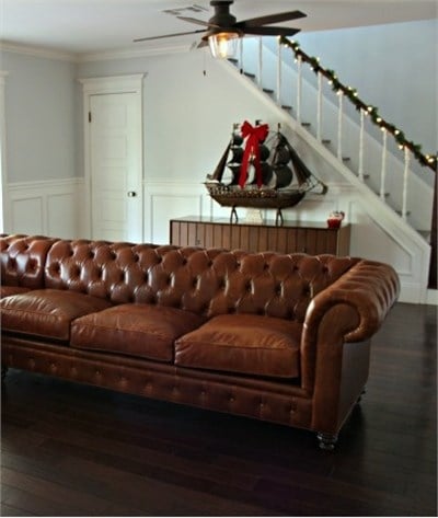 3A Mobilya Gerçek Deri Laguna Taba L Kanepe