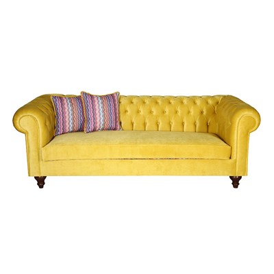 3A Mobilya Limon Küfü Sarı Chesterfield