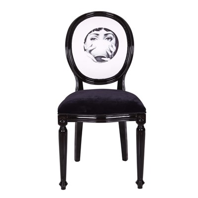 3A Mobilya Fornasetti Siyah Sandalye