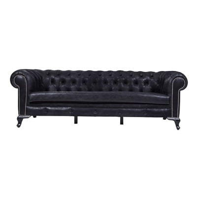 3A Mobilya Black Nubuk Chesterfield