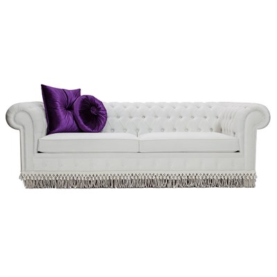 3A Mobilya White Swan Chesterfield Beyaz