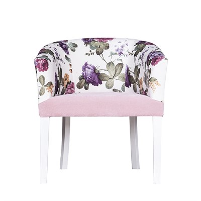 3A Mobilya Şımarık Oval Yeni Berjer - Pembe Desen