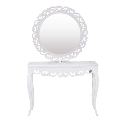 3A Mobilya Le Dantela Dresuar Ve Ayna - Beyaz
