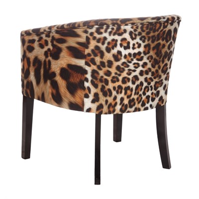 3A Mobilya Siyah Ayak Leopar Oval Berjer - Leopar