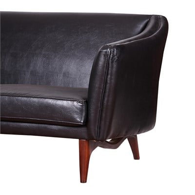 3A Mobilya Black Leather Kanepe