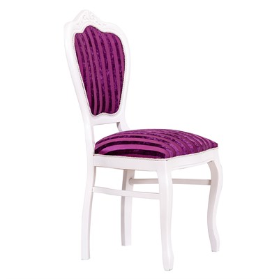 3A Mobilya Purple Line Oymalı Sandalye - Beyaz