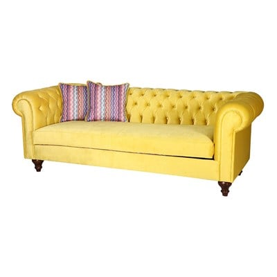 3A Mobilya Limon Küfü Sarı Chesterfield