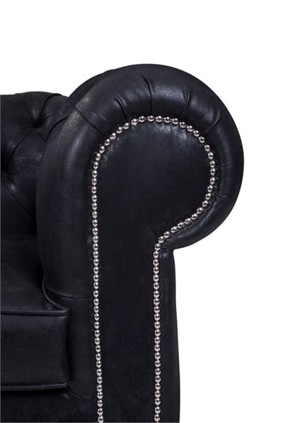 3A Mobilya Black Nubuk Chesterfield