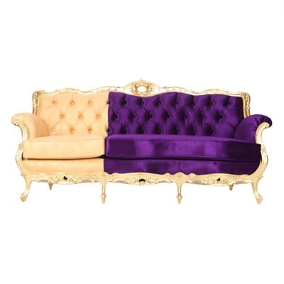 3A Mobilya Gold And Purple Oymalı Kanepe - Mor Sarı