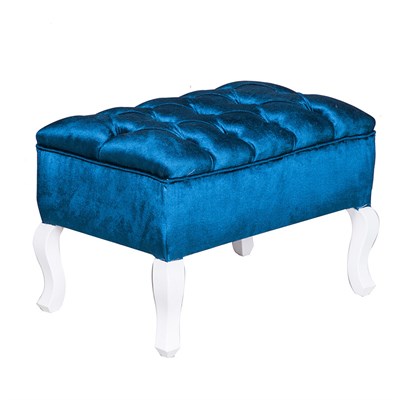 3A Mobilya Blue Kapitone Puf - Mavi