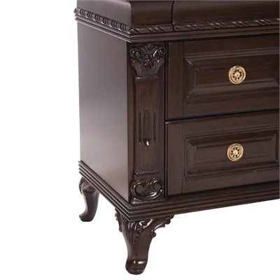 3A Mobilya Ceviz Cilalı Oymalı Komodin - Wenge