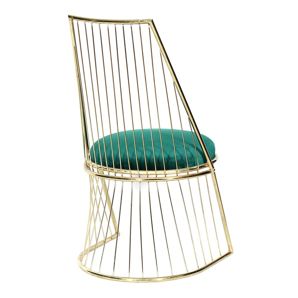 3A Mobilya Green Gold Metal Sandalye