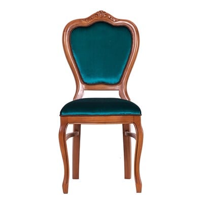 3A Mobilya Osmanlı Turkuazı Oymalı Sandalye - Turkuaz