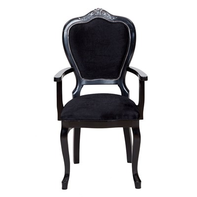 3A Mobilya Black And Silver Kollu Sandalye Siyah