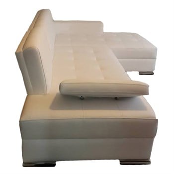 3A Mobilya White Leather Köşe Koltuk
