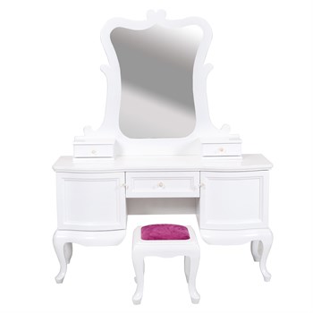 3A Mobilya Angel Makyaj Masası - Beyaz - Fuşya