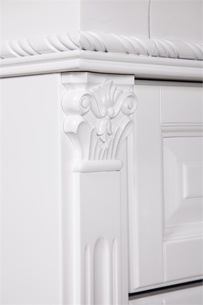 3A Mobilya Oymalı Ağır Komodin - Beyaz