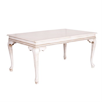 3A Mobilya Eskitme Krem Lake Lükens Masa - Beyaz
