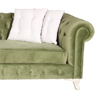3A Mobilya Long Green Chesterfield