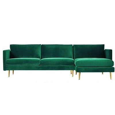 3A Mobilya Dark Green L Kanepe - Modern