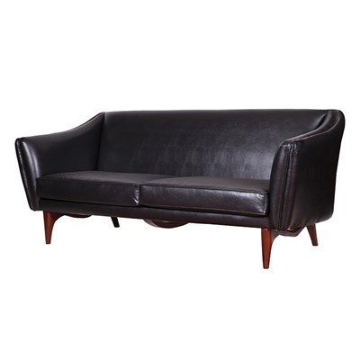 3A Mobilya Black Leather Kanepe