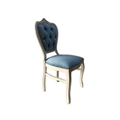 3A Mobilya Oymalı Kapitoneli Sandalye-Mavi