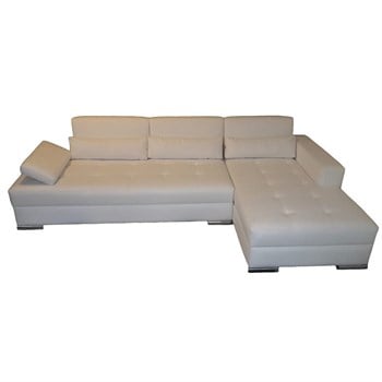 3A Mobilya White Leather Köşe Koltuk