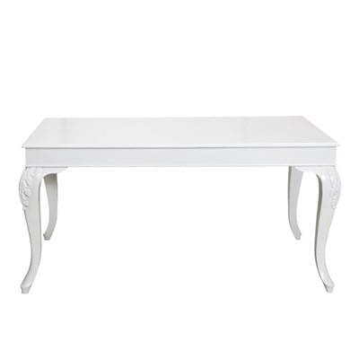 3A Mobilya Lukens Ayak Oymalı Masa Beyaz