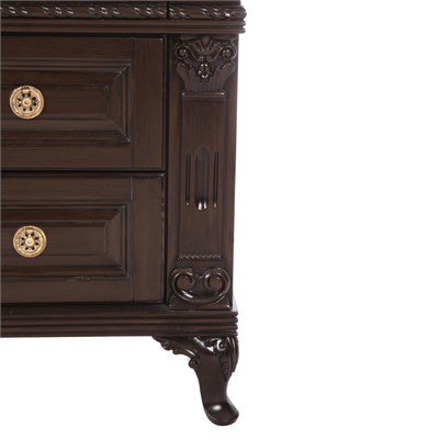 3A Mobilya Ceviz Cilalı Oymalı Komodin - Wenge