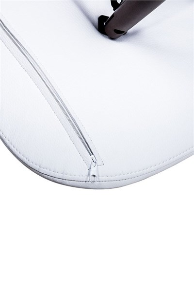 3A Mobilya Beyaz Deri Ahşap Çapraz Ayak Sandalye - Beyaz