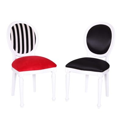 3A Mobilya Black And Red 2'Li Sandalye